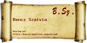 Bencz Szalvia névjegykártya